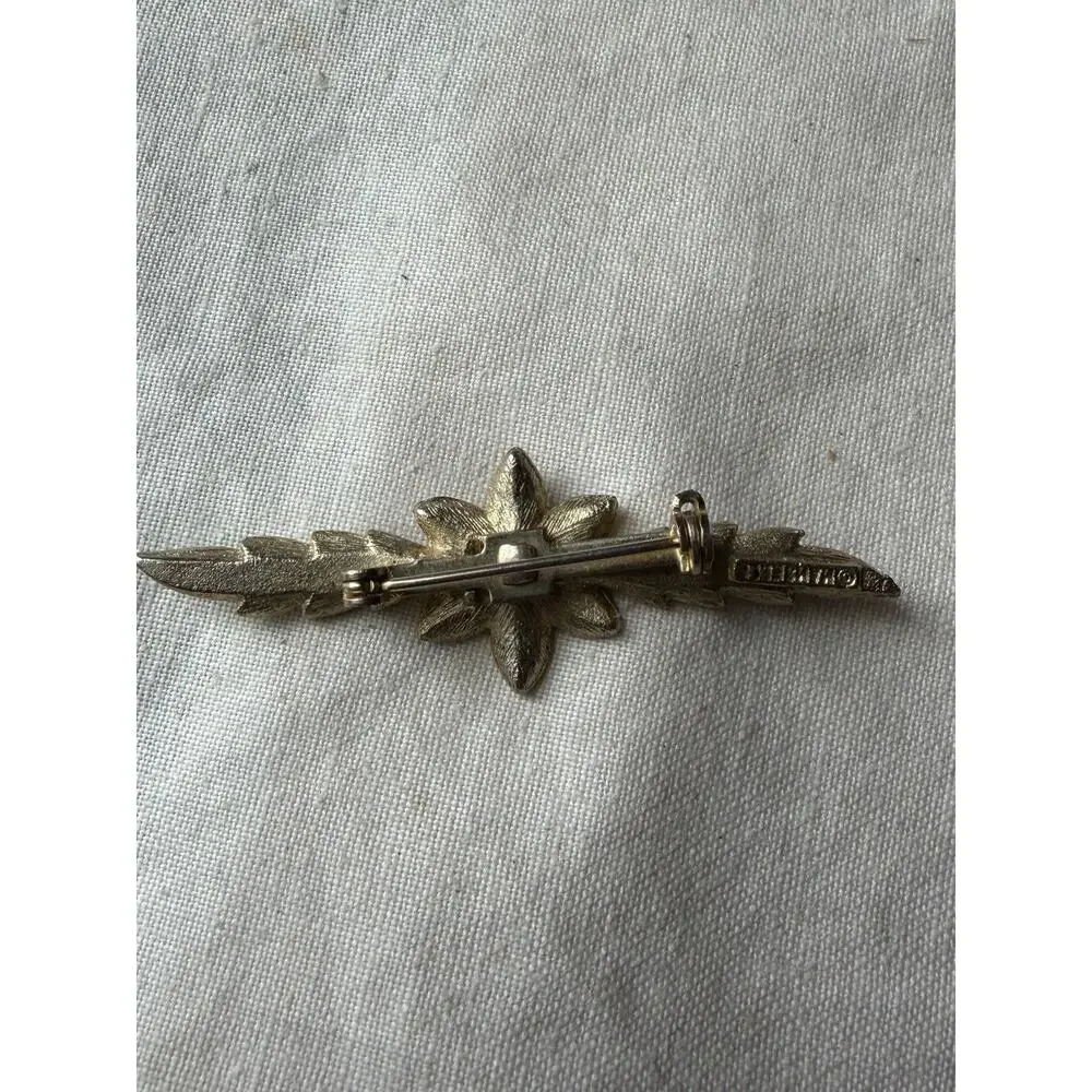 Vintage MAMSELLE Gold color Bar Brooch 2 